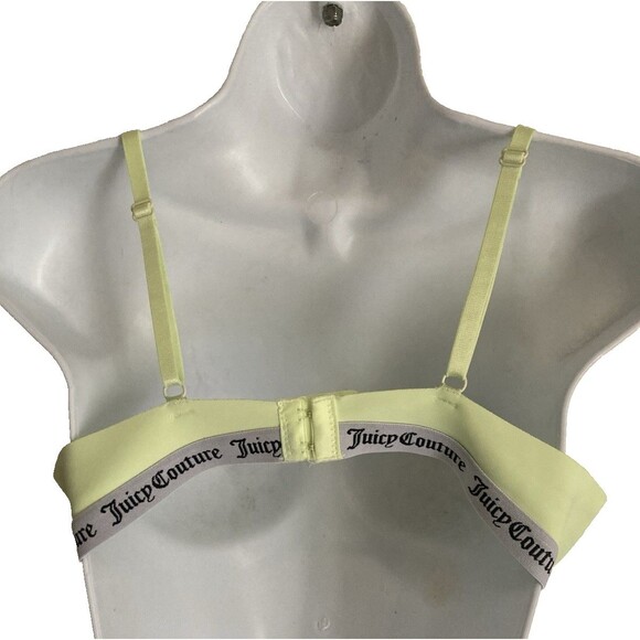 Juicy Couture Push Up Bra Size 36B Neon Green Underwire Logo Adjustable Straps - Picture 7 of 8